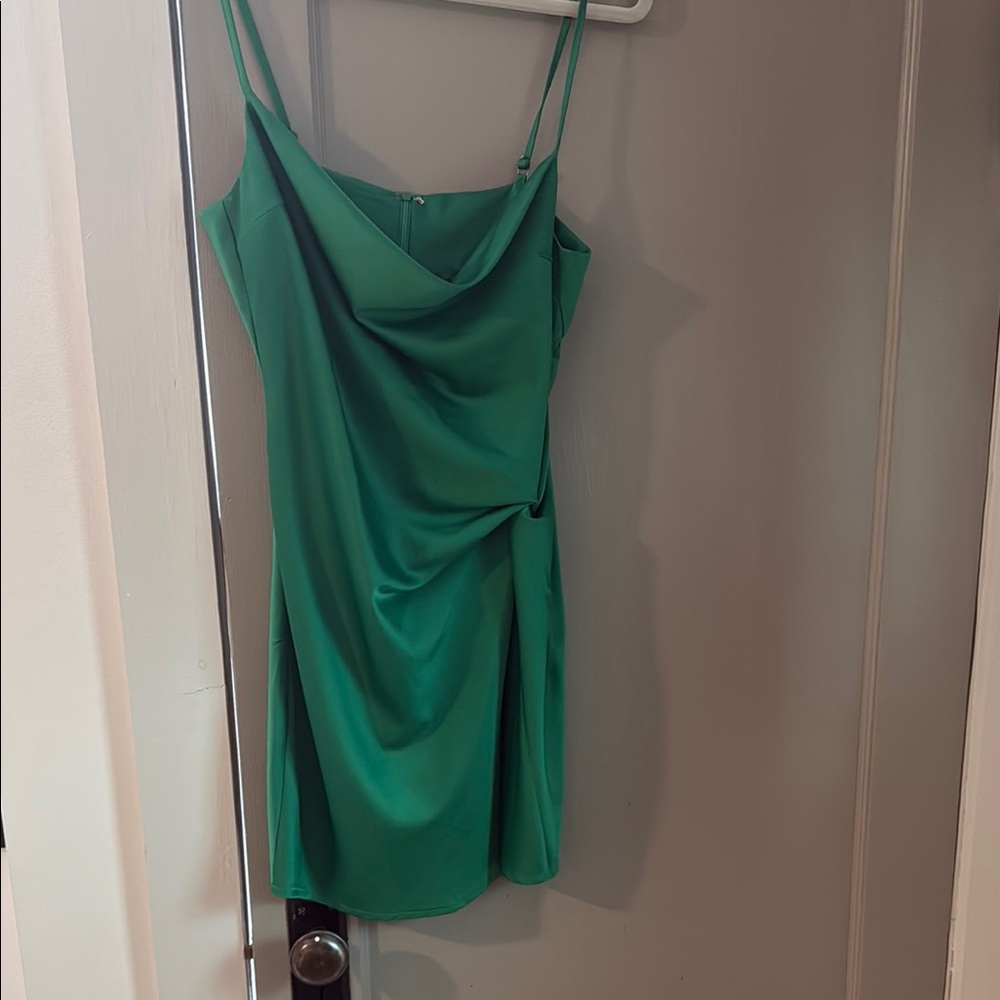 Glam Green Cowl Neck Slip Dress